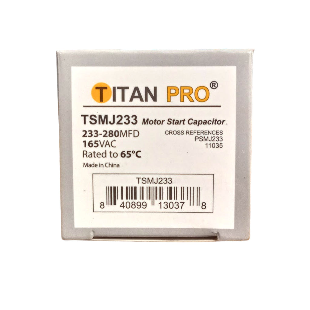 Titan Pro TSMJ233 Motor Start Capacitor 233-280 MFD UF / 165 VAC