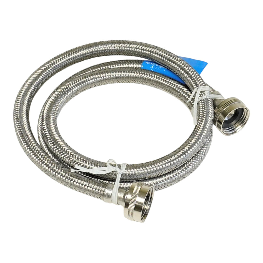 Stainless Steel Washing Machine 4' Set Inlet Fill Hoses with Washers
