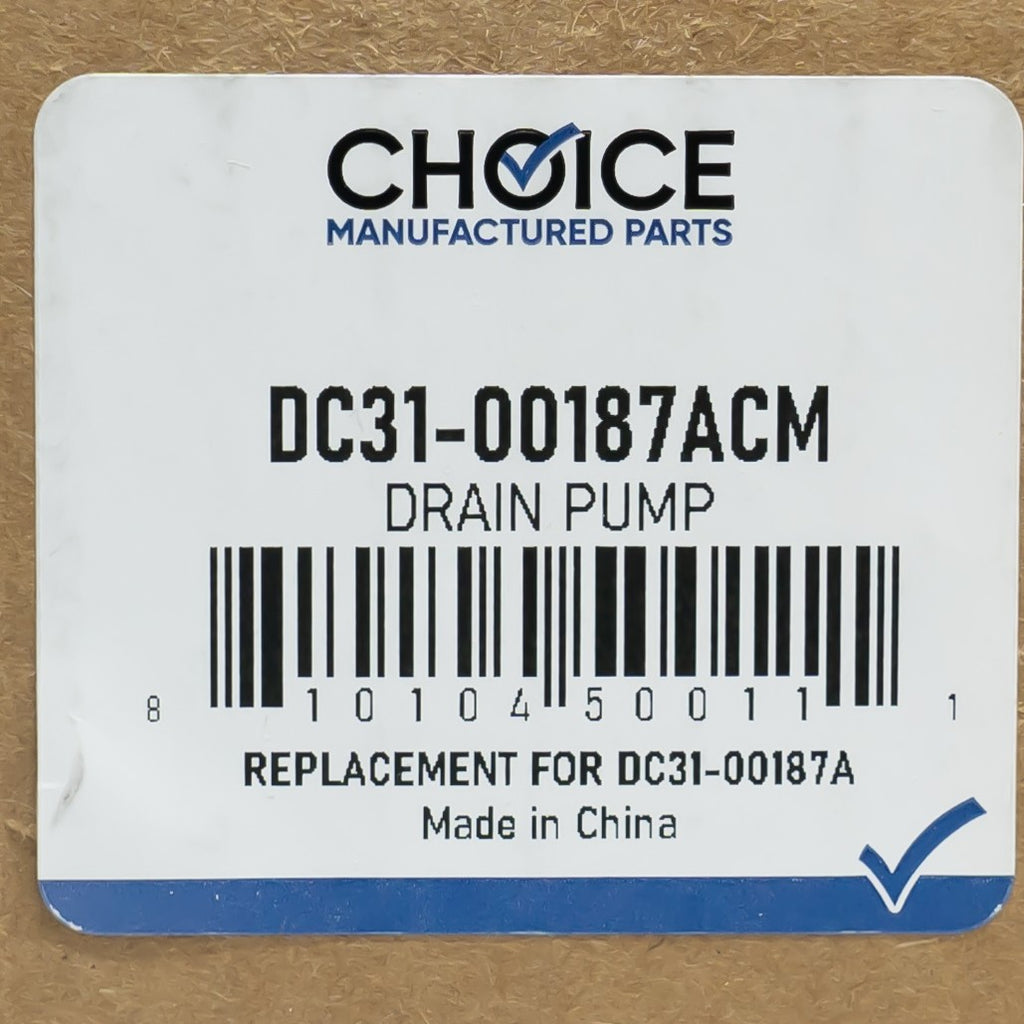 DC31-00187ACM Drain Pump Motor for Samsung Top-Load and Front-Load Washers