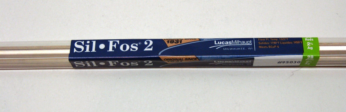 95030 Lucas Milhaupt Sil Fos Silvaloy 2% Silver 28 Rods 1 Pound Solder