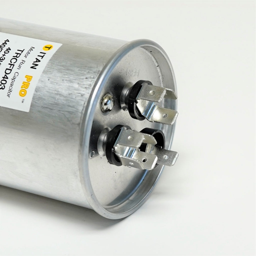 TitanPro TRCFD403 HVAC Round Dual Motor Run Capacitor 40/3 MFD/UF440/370 Volts