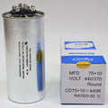 Supco CD75+10X440R HVAC Motor Round Dual Run Capacitor 75 + 10 MFD 440 Volts