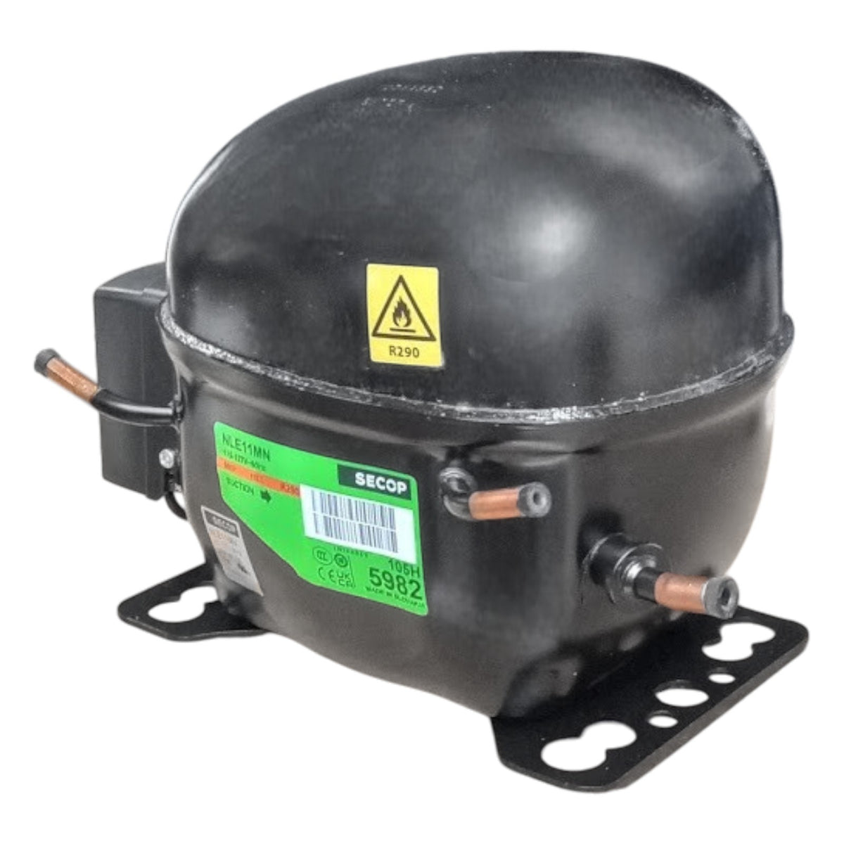 Secop NLE11MN R290 Refrigeration Compressor 4167 BTU MBP 115V 60 Hz 1/2HP