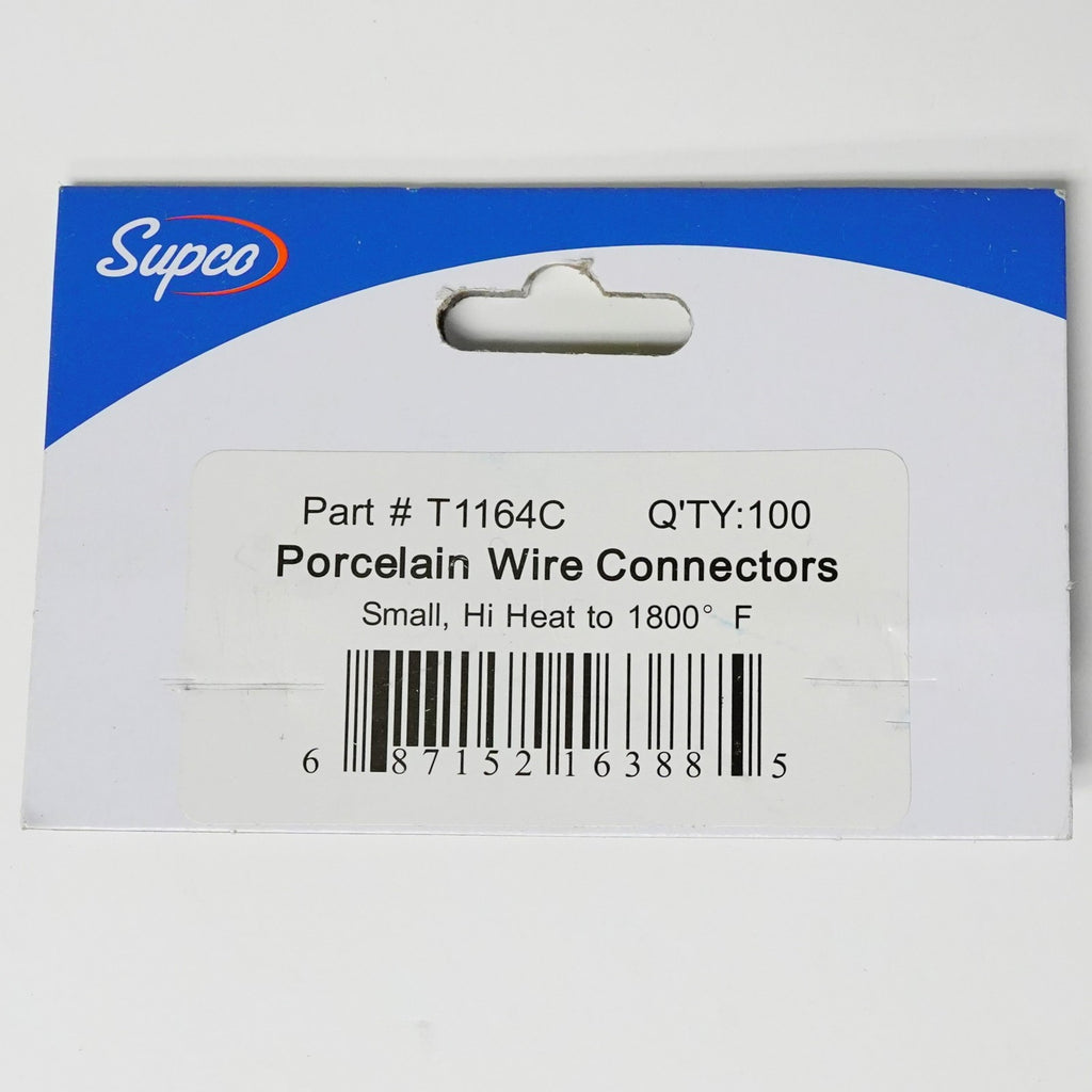 Porcelain Wire Connector Small #1 for High Heat Temperature 100 Per Pack T1164C