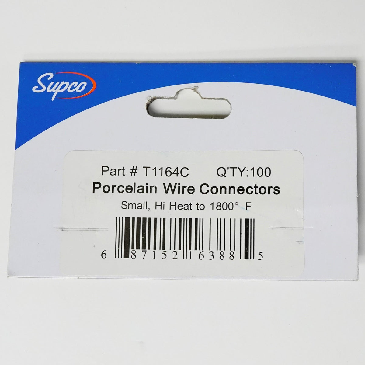 Porcelain Wire Connector Small #1 for High Heat Temperature 100 Per Pack T1164C