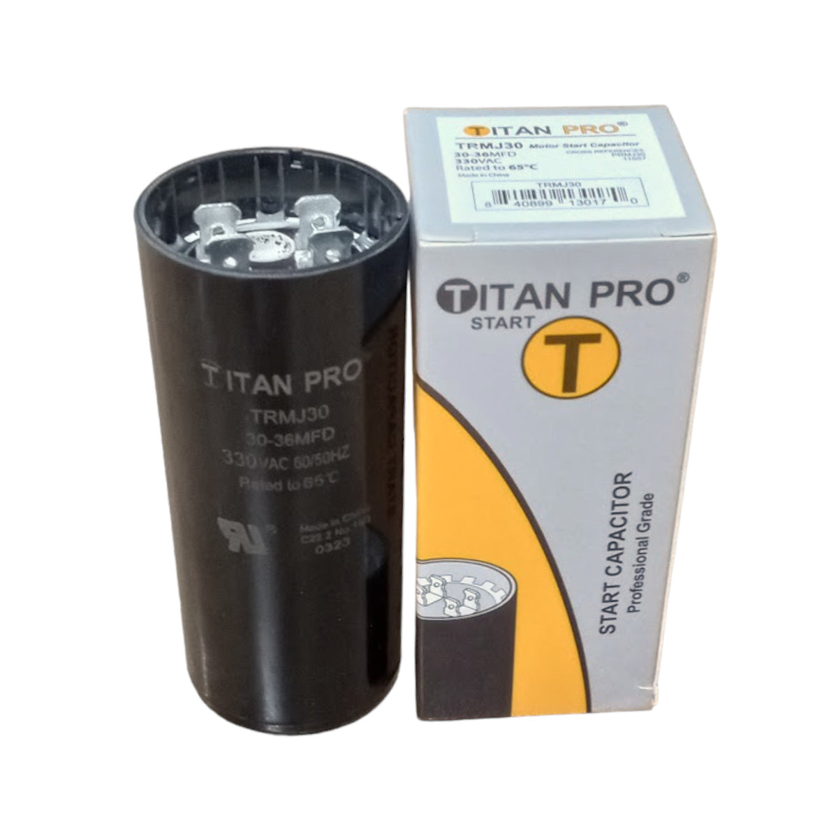 Titan Pro TRMJ30 Motor Start Capacitor 30-36 MFD UF / 330 VAC