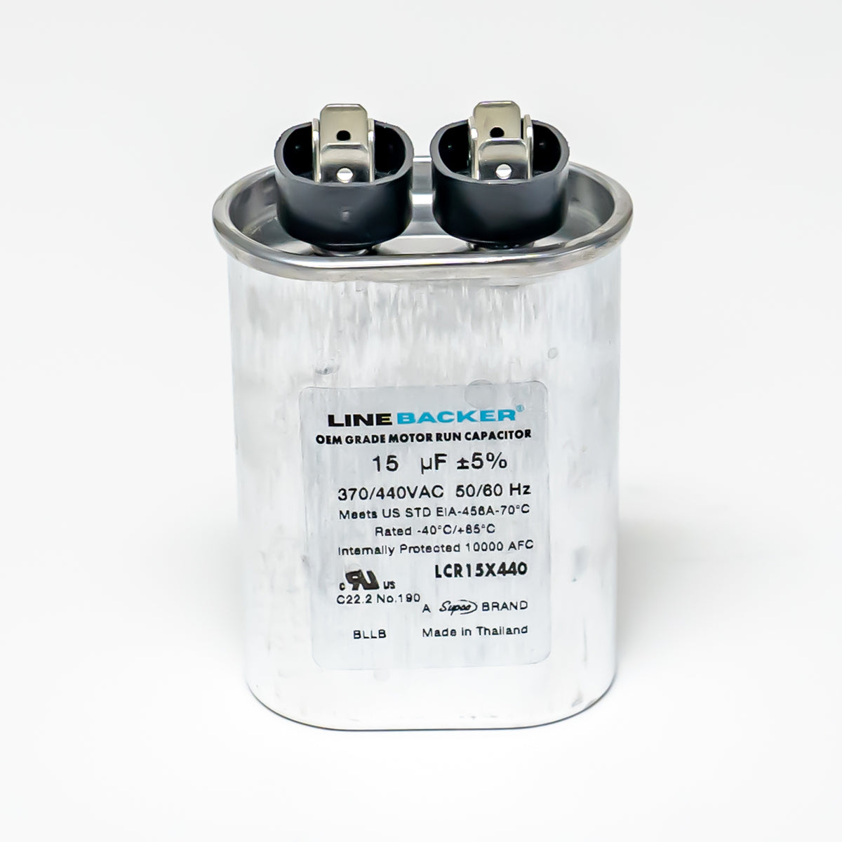 Supco Capacitor Oval Run 15 uf mfd 370/440 Volts for HVAC Motors