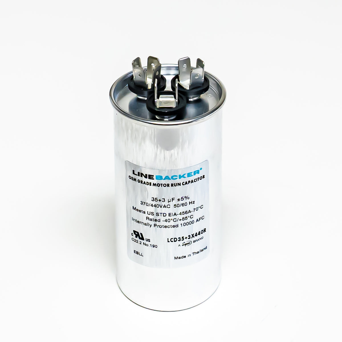 Supco Capacitor Round Dual Run 35 + 3 uf mfd 370/440 Volts for HVAC Motors