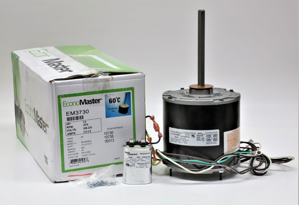 A/C Condenser Fan Motor 1/2 HP 1075 RPM Replacement for Fasco D7907 w/ Capacitor