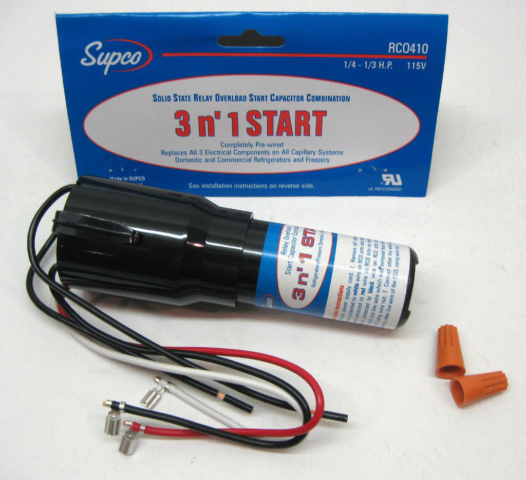 RC0410-6_Lot SUPCO Refrigerator Relay Overload Start Run Capacitor 1/4 1/3 HP
