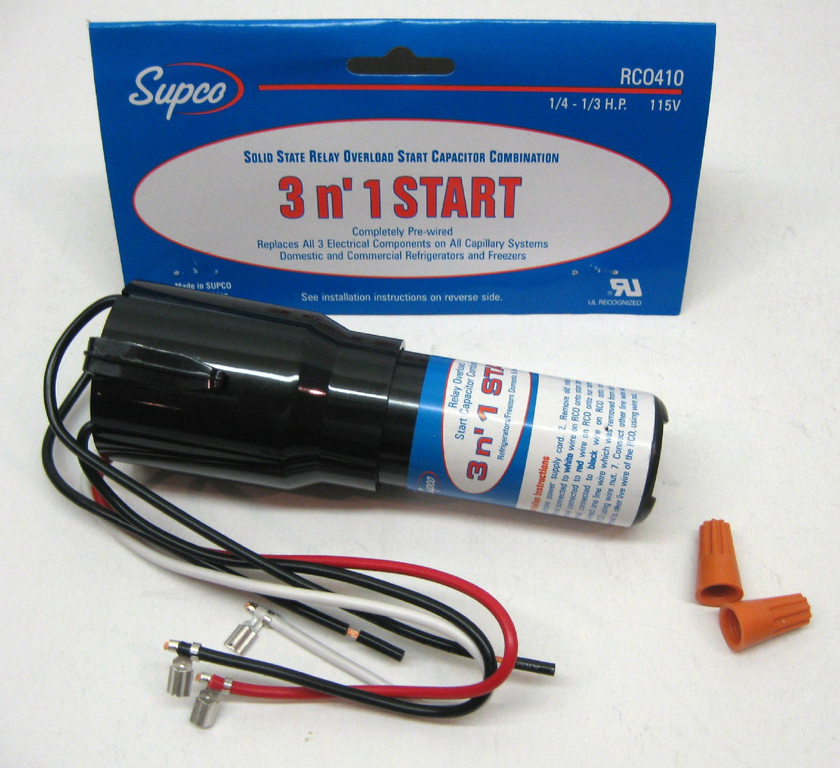 RC0410-6_Lot SUPCO Refrigerator Relay Overload Start Run Capacitor 1/4 1/3 HP