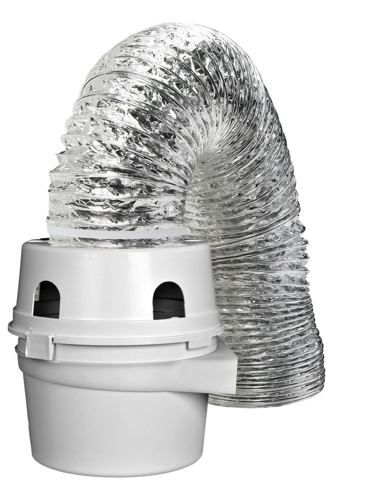 TDIDVKZW Dryer Indoor Vent Bucket Kit Aluminum Flex 4" x 5' Wall or Floor Mount