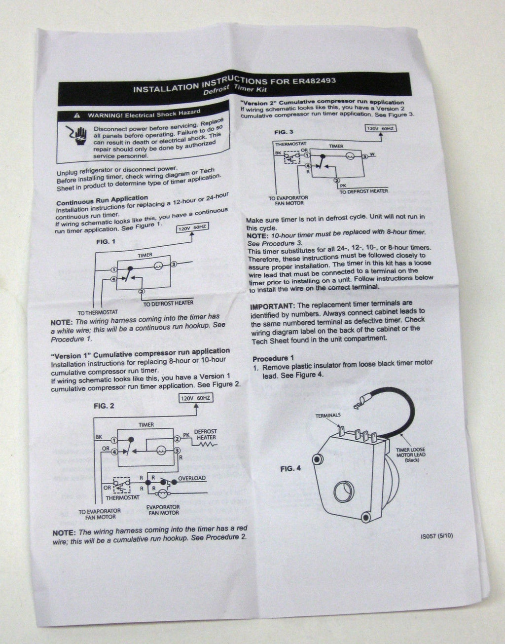 Refrigerator Defrost Timer Control for Whirlpool W10822278 483212