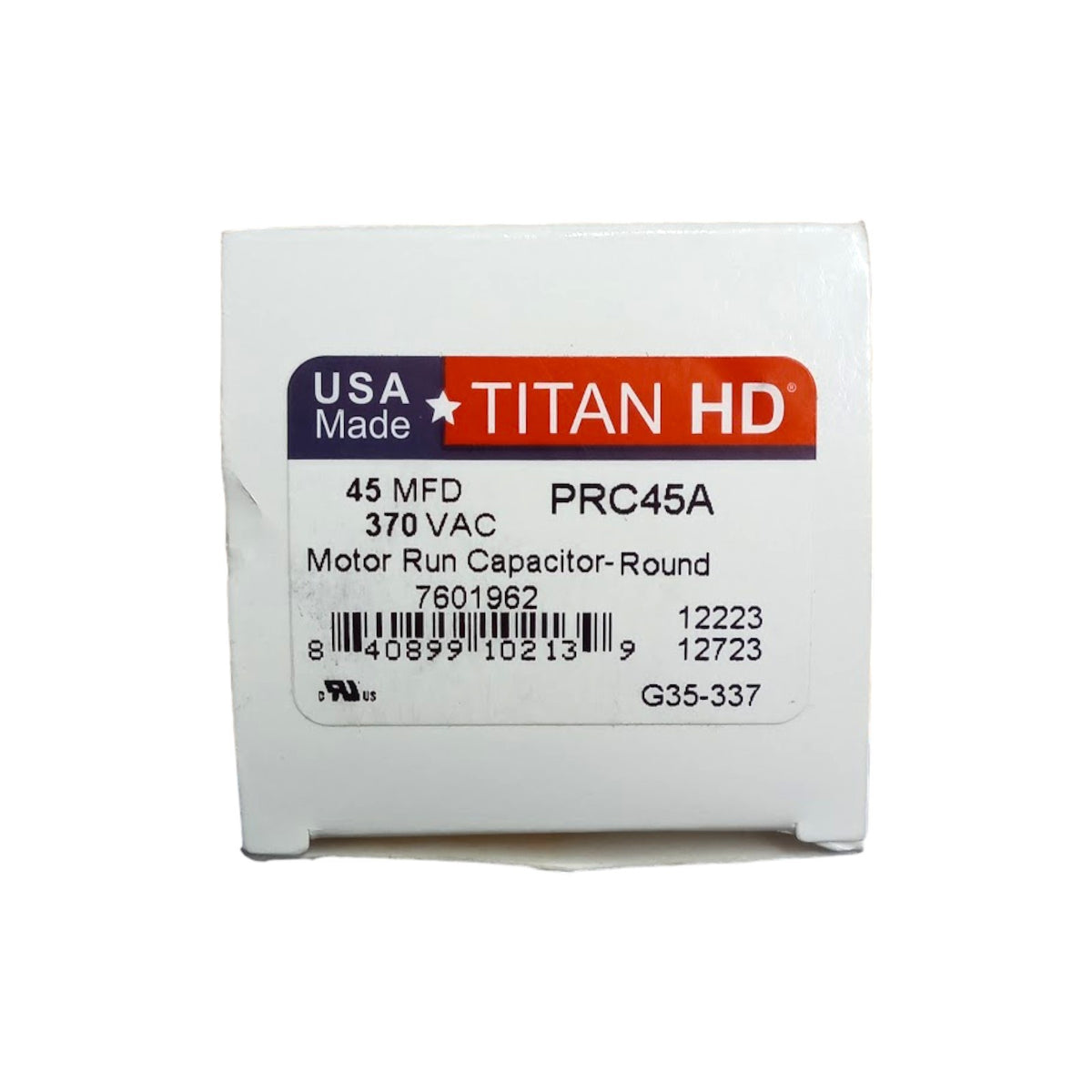 Titan HD HVAC Motor Run Capacitor 45 MFD 370 Volt Round American Made