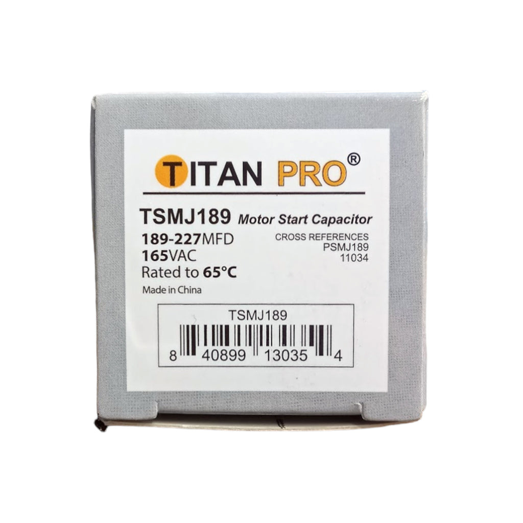 Titan Pro TSMJ189 Motor Start Capacitor 189-227 MFD UF / 165 VAC