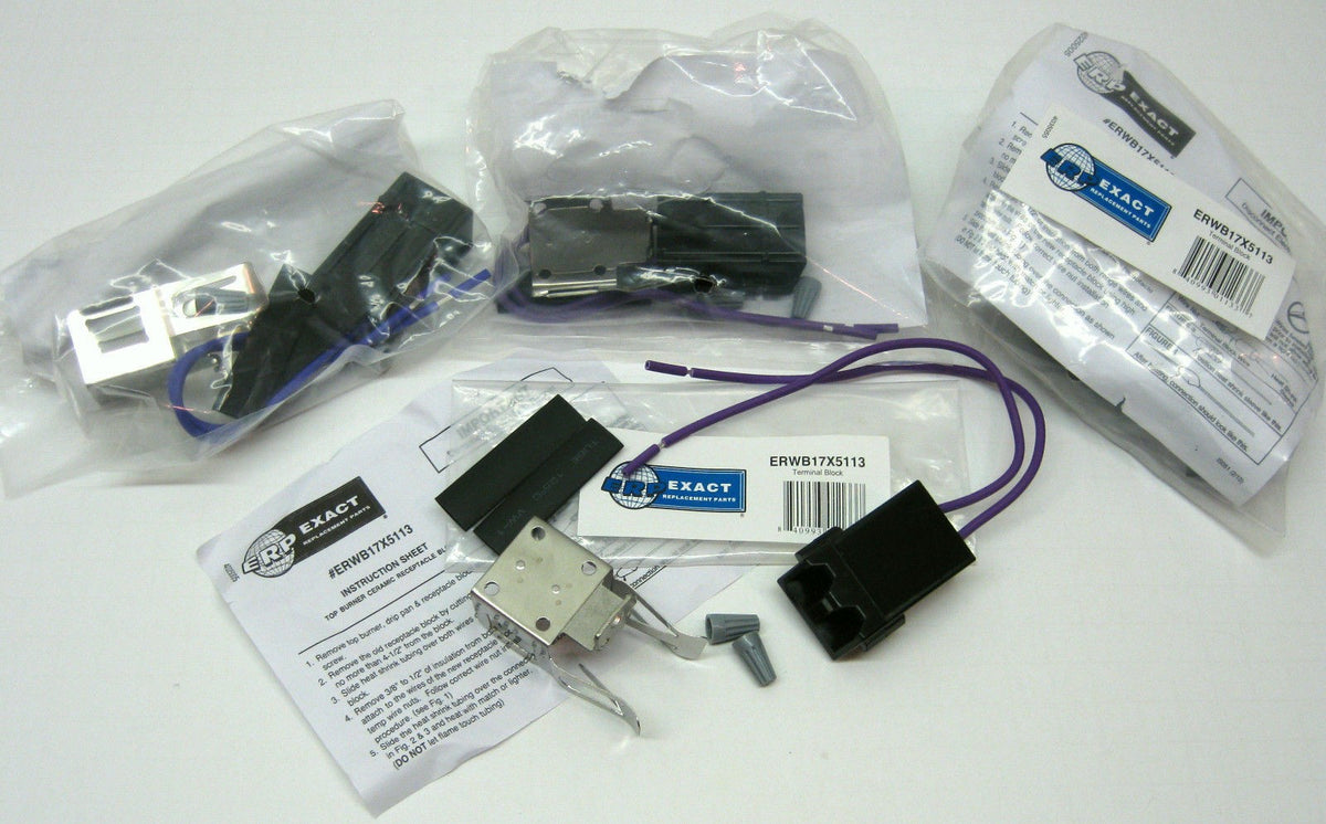 WB17X5113-4 PAK for GE Range Burner Receptacle Terminal Block AP2021559 PS232646