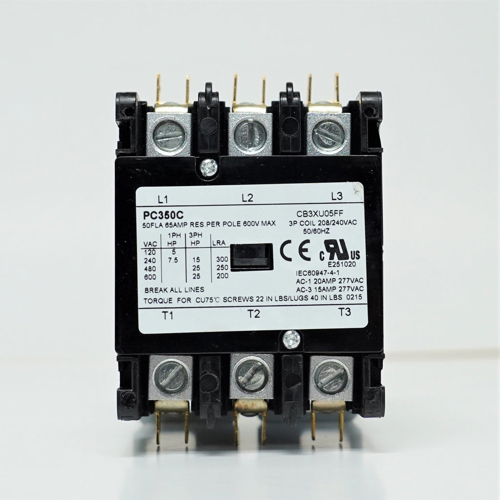 PC350C Triple Three Pole 50 Amps 208/240 Volts A/C Contactor