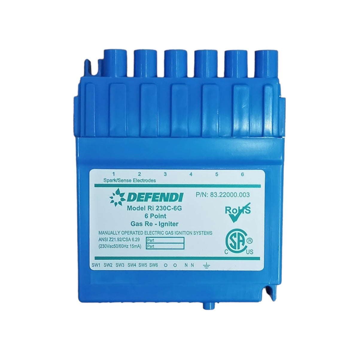 Defendi RI 230C-6G 6 Point Gas Re Igniter 83.22000.003 for GE WB13K10031 211813P