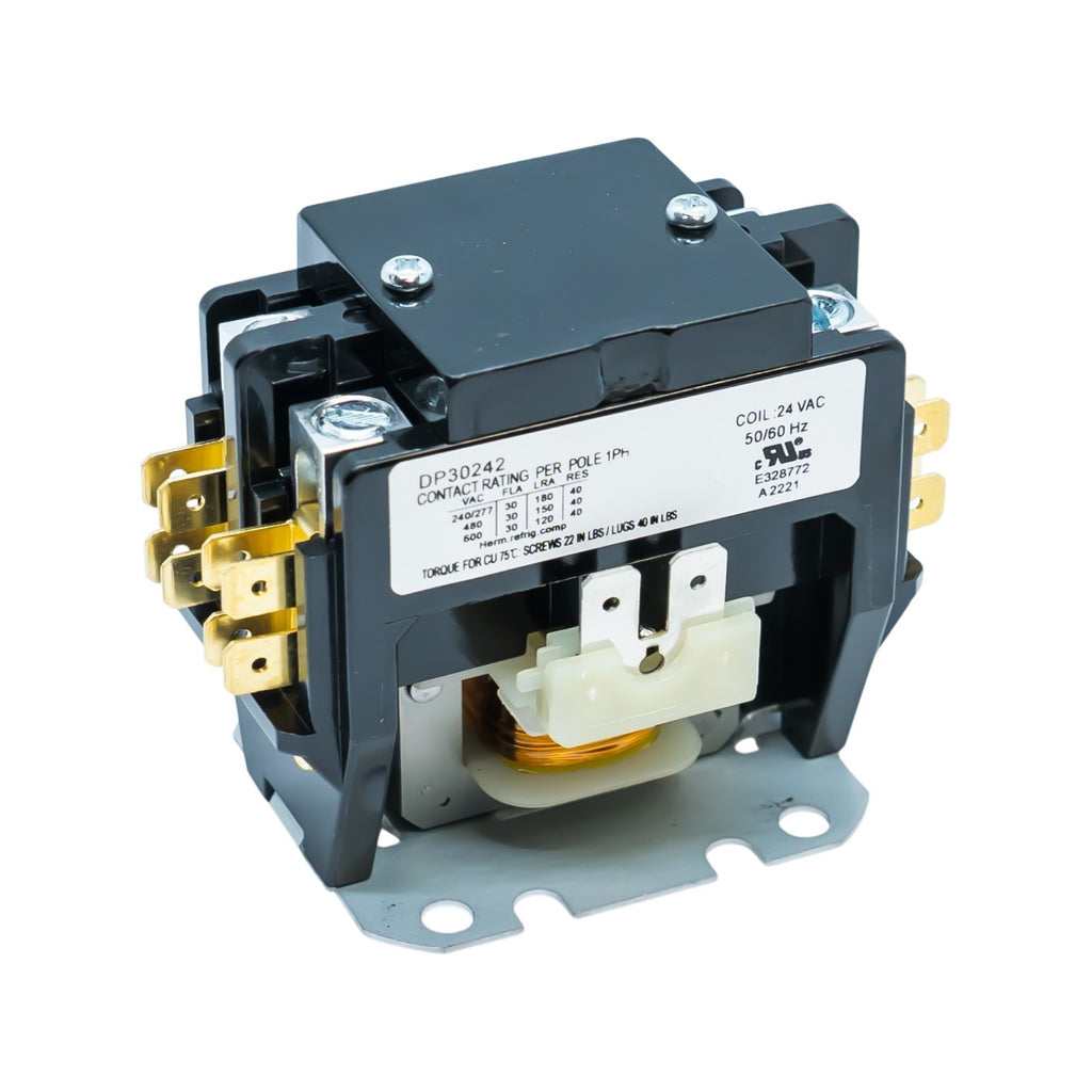Supco DP30242 Contactor 30 FLA 40 RLA 24 Volts 2 Pole