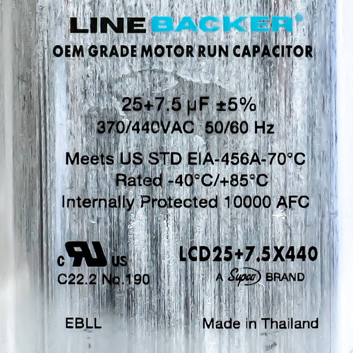 Supco Capacitor Oval Dual Run 25 + 7.5 uf mfd 370/440 Volts for HVAC Motors