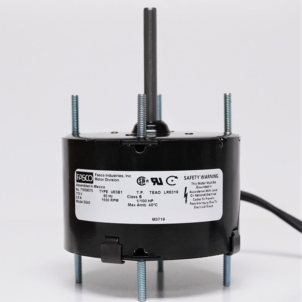 Fasco D540 Bath Kitchen Exhaust Fan Motor 1/100 HP