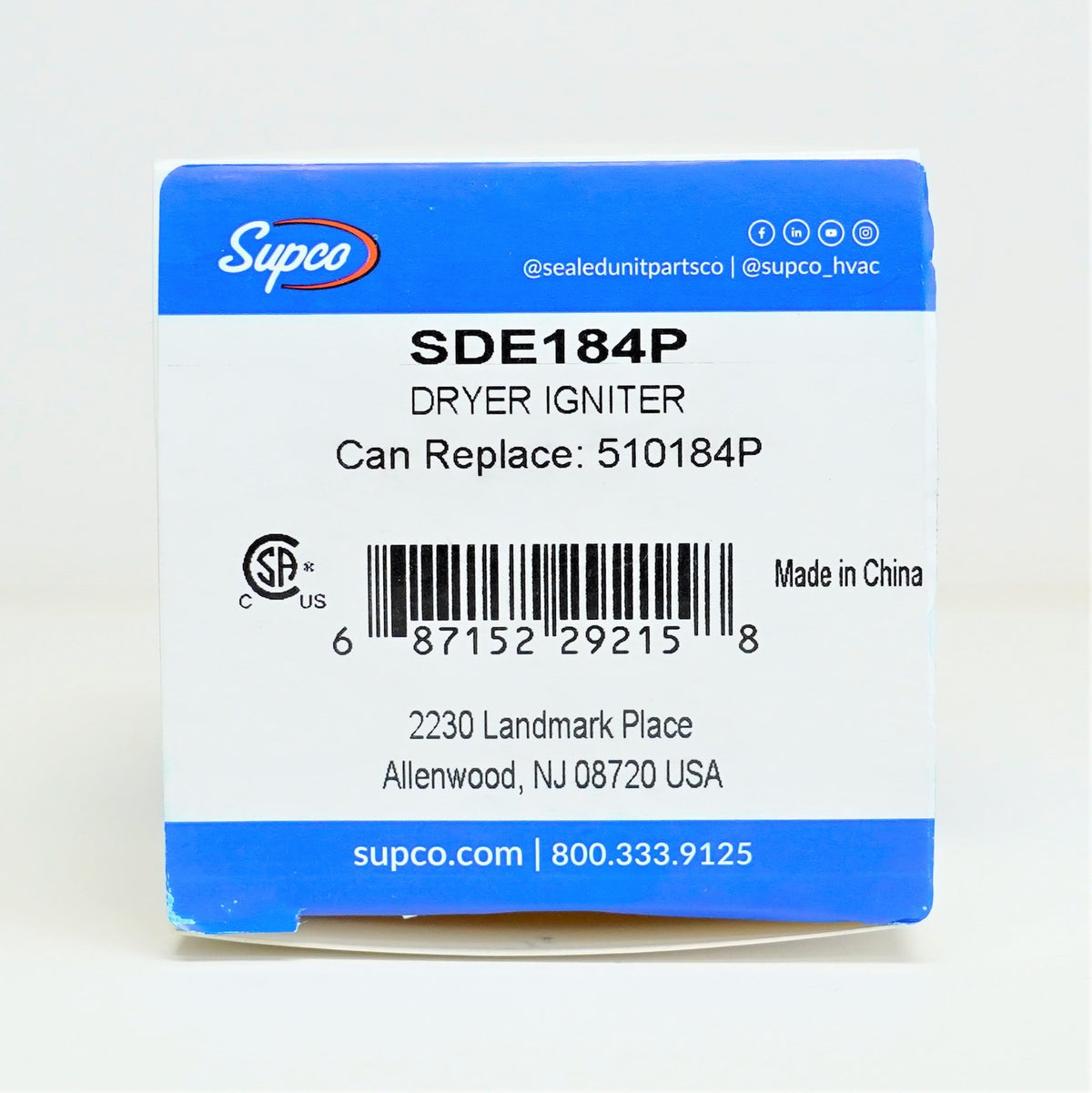 DS300K SDE184P for 510184P Speed Queen Alliance D510184P Dryer Igniter