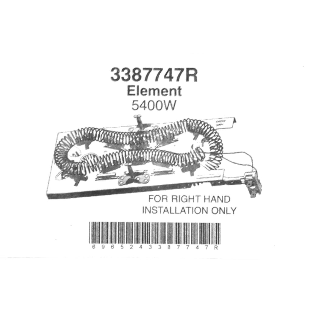 WP3387747 for Whirlpool Kenmore Dryer Heating Element AP6008281 PS11741416