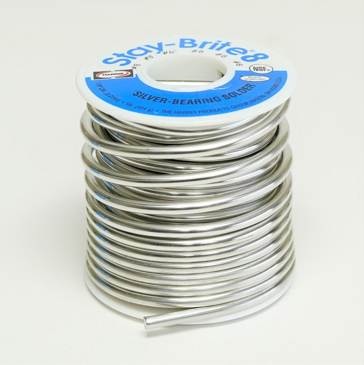Harris SB861 Stay Brite 8 Silver Bearing Solder 1/8" x 1 lb. Spool