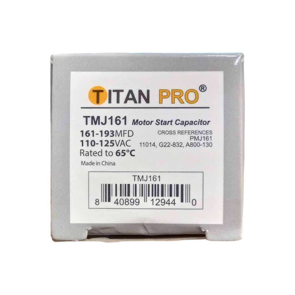 Titan Pro TMJ161 Motor Start Capacitor 161-193 MFD UF / 110-125 VAC