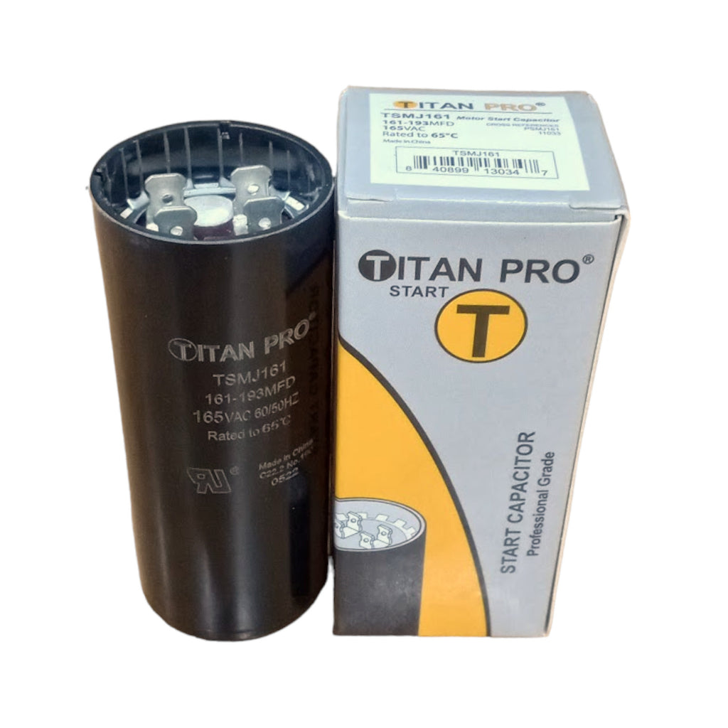 Titan Pro TSMJ161 Motor Start Capacitor 161-193 MFD UF / 165 VAC