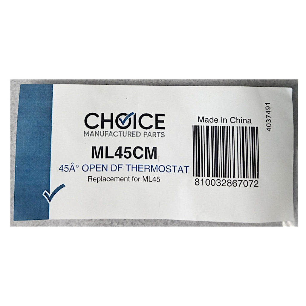 ML45-5 PACK Choice Refrigerator Defrost Thermostat L-45 degree