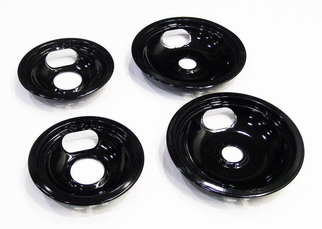 Range Burner Drip Bowl Set for Whirlpool 2 of W10290353 2 of W10290350 Porcelain