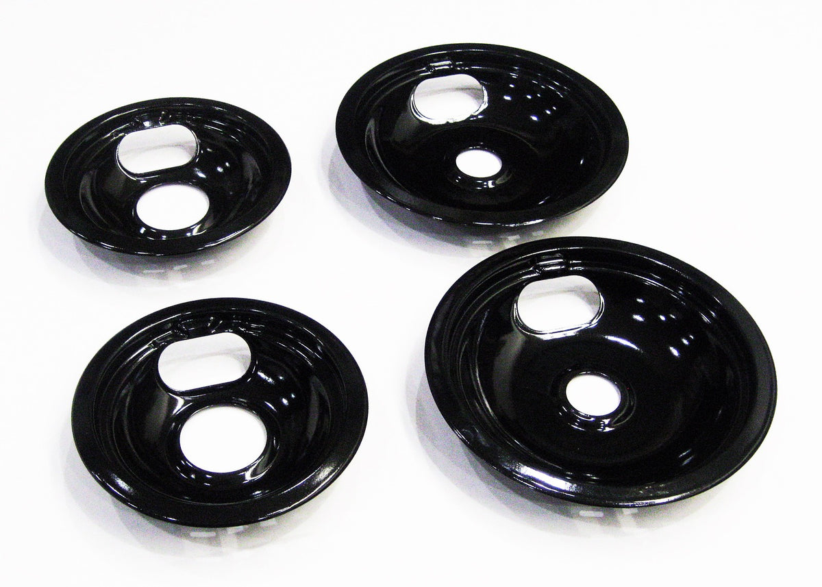 Range Burner Drip Bowl Set for Whirlpool 2 of W10290353 2 of W10290350 Porcelain