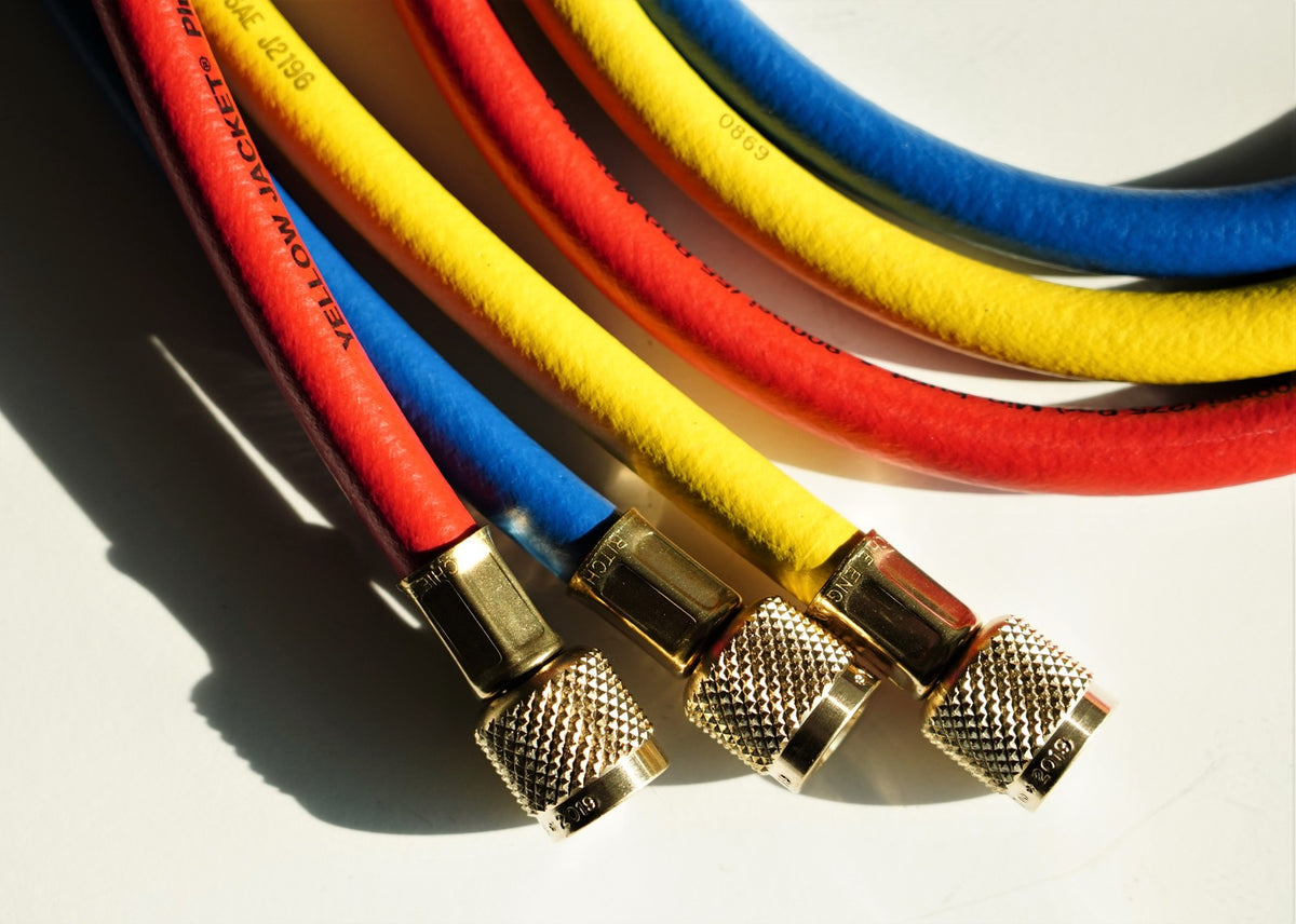 Yellow Jacket 21985 60" HVAC Charging Hoses HAV-60-RYB Standard Fittings Set