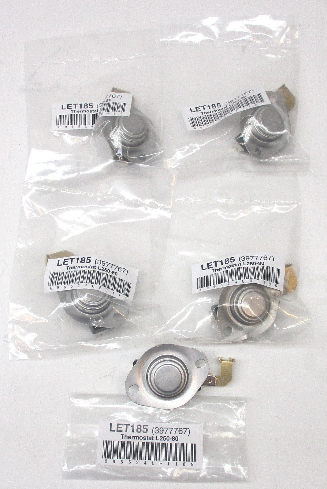 3977767 5 Pack for Whirlpool Kenmore Dryer Thermostat Limit PS351925 AP3131941