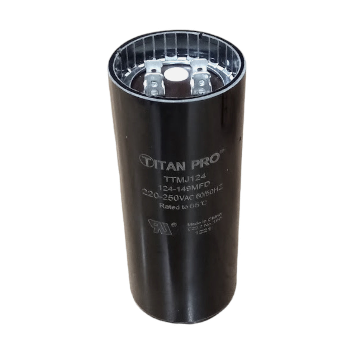 Titan Pro TTMJ124 Motor Start Capacitor 134-149 MFD UF / 220-250 VAC