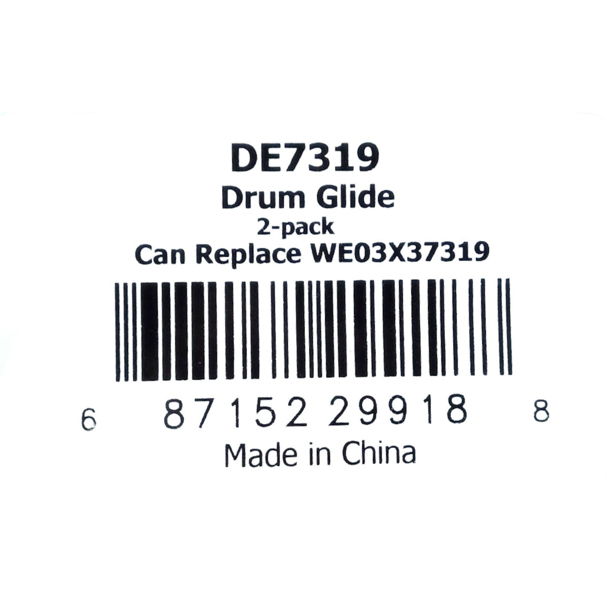 Supco DE7319 Dryer Dum Bearing Glides Slides for GE WE03X37319 2 Glides Per Pkg