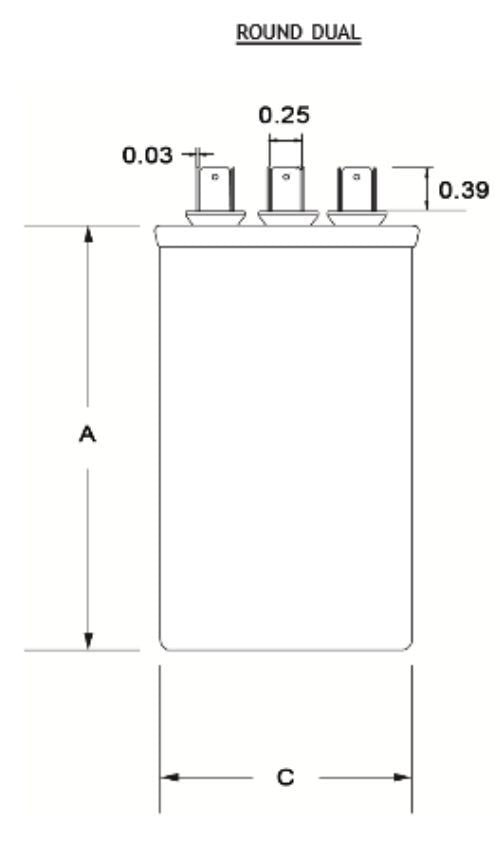 TitanPro TRCFD805 HVAC Round Dual Motor Run Capacitor 80/5 MFD/UF440/370 Volts