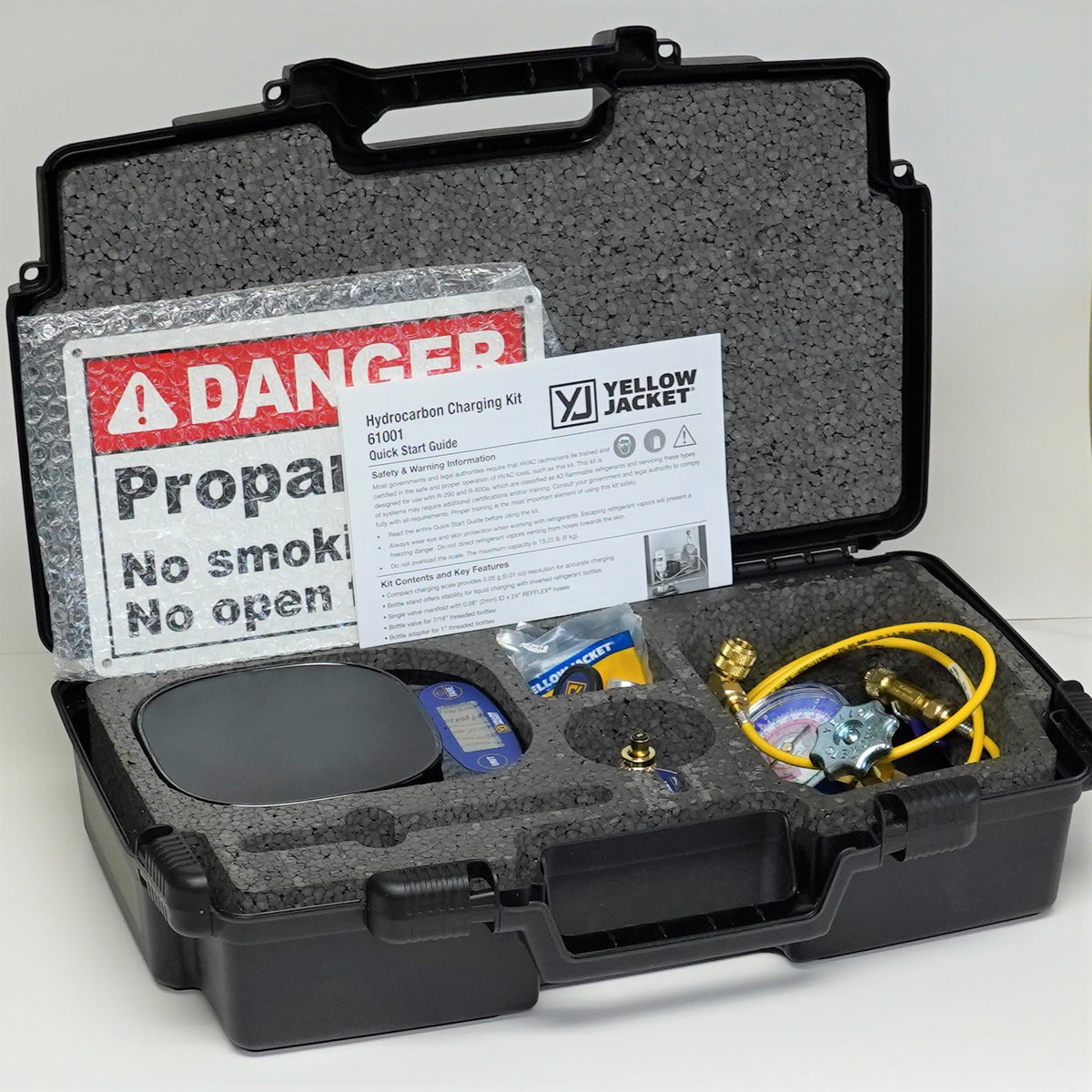 Yellow Jacket 61001 Hydrocarbon System Charging Kit for R-290 R-600a Scale Gauge