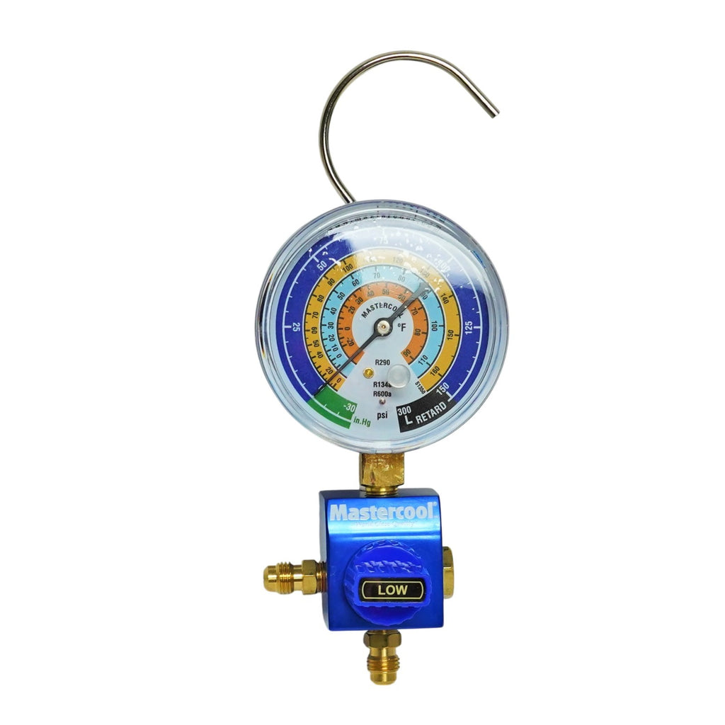 Mastercool 92103-53-1/4 Manifold Gauge with 1/4" Ball Valve for R600a R290 R134a