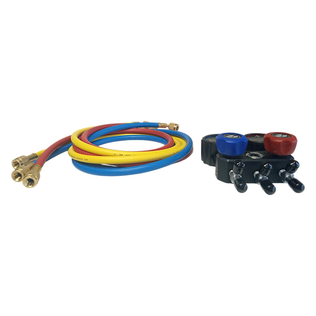 Mastercool Mini-Fold 94661 A2L Digital Charging Manifold w 60" RYB Hoses