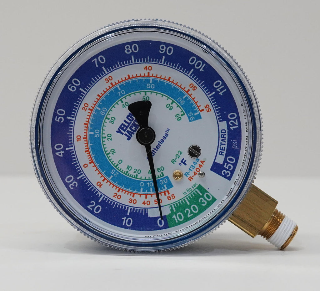 Yellow Jacket 49016 Blue Manifold Low Pressure Gauge 2 1/2" R22, R134a, R404A