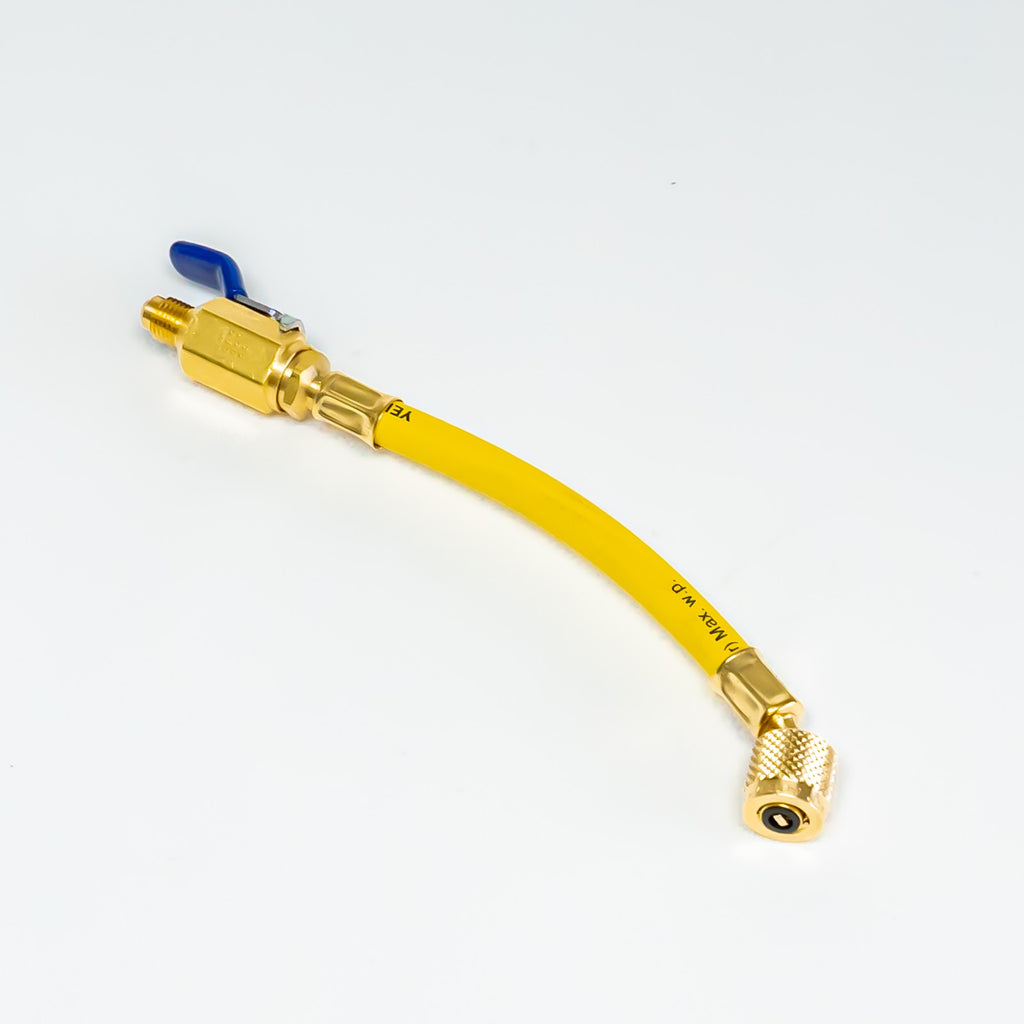 Yellow Jacket 25980 Single Yellow Ball Valve Hose 9" Extension for Charging Hose