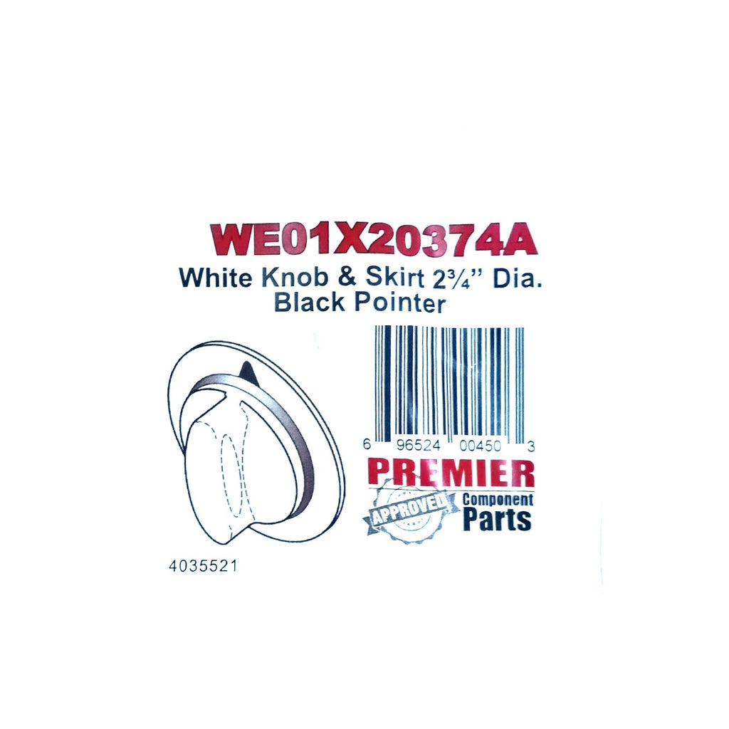 Premier Component WE01X20374 Dryer Timer Knob White for GE PS8769912 AP5805160