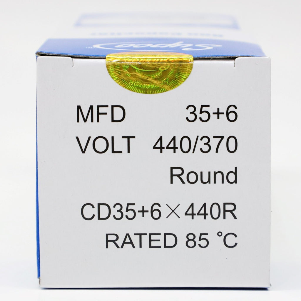 Supco CD35+6X440R HVAC Motor Round Dual Run Capacitor 35 + 6 MFD 440 Volts