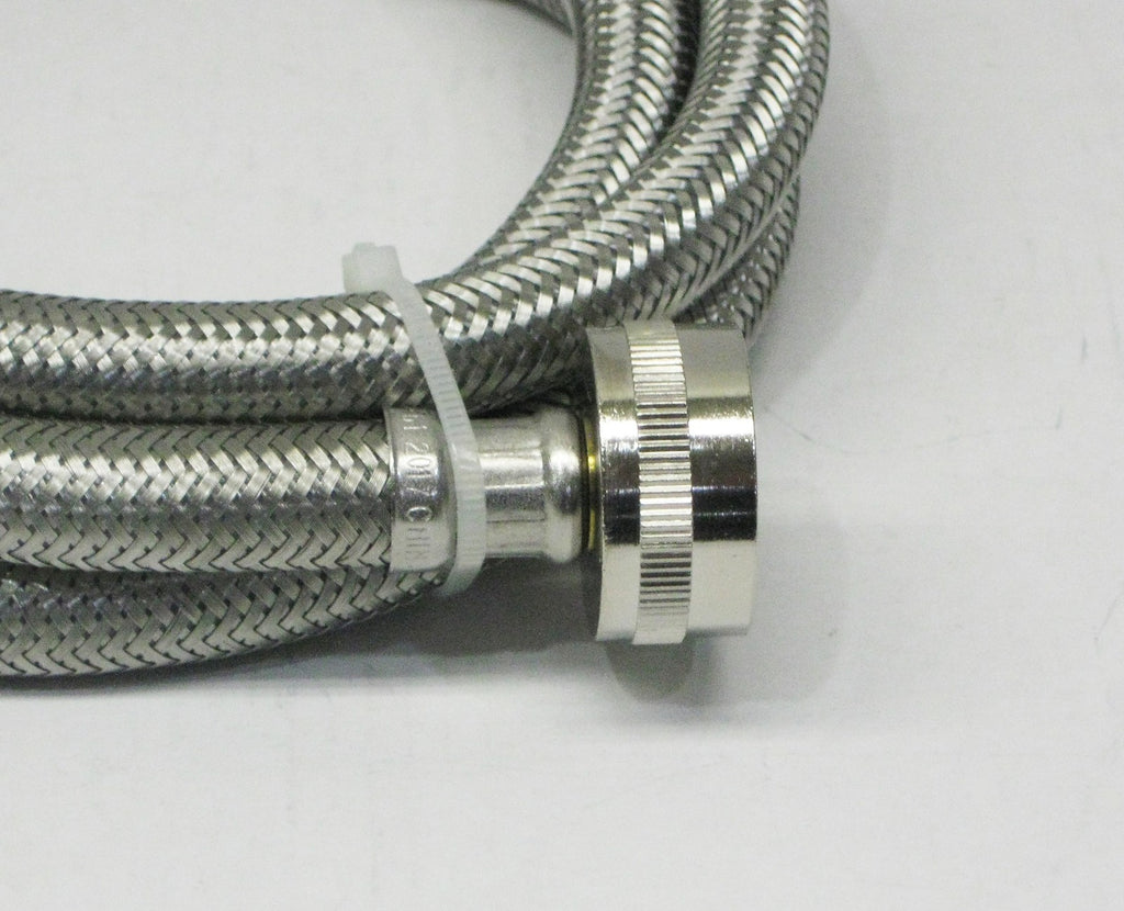 Stainless Steel Washing Machine 90 Degree 5' Set Inlet Fill Hoses with Washers