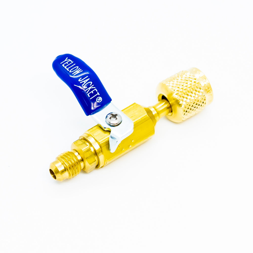 Yellow Jacket Ball Valve for Vacuum/Charging 1/4 IN SAE Ma fl. x Fe fl. - 93844
