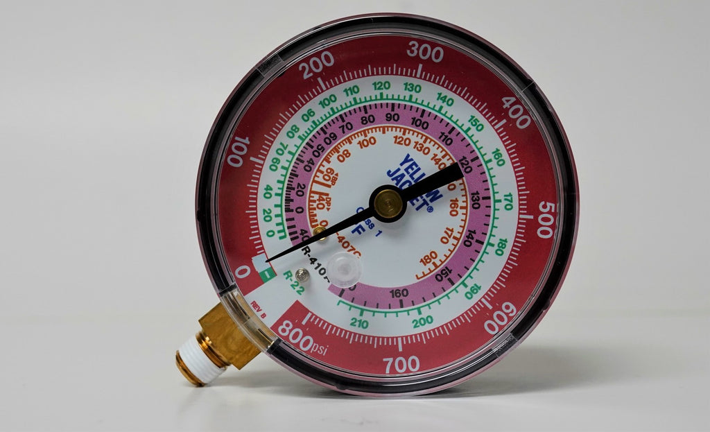 Yellow Jacket 49133 3-1/8" Heat Pump Red Manifold Gauge R-22/407C/410A