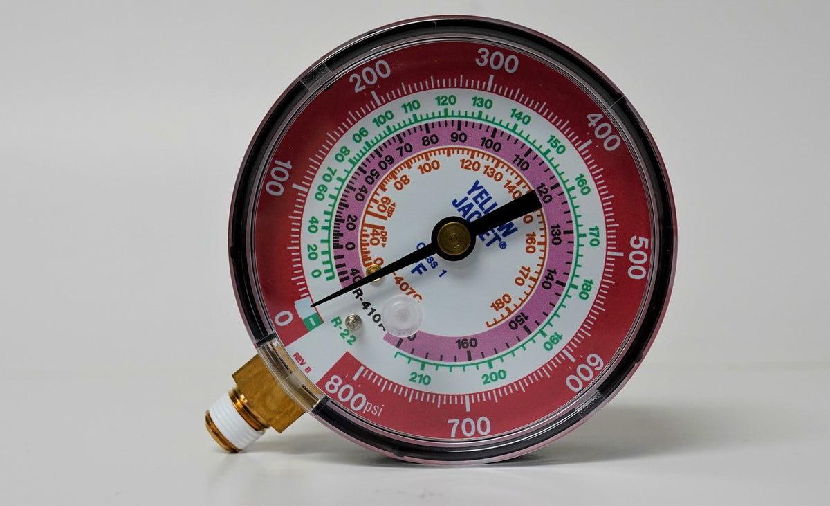 Yellow Jacket 49133 3-1/8" Heat Pump Red Manifold Gauge R-22/407C/410A