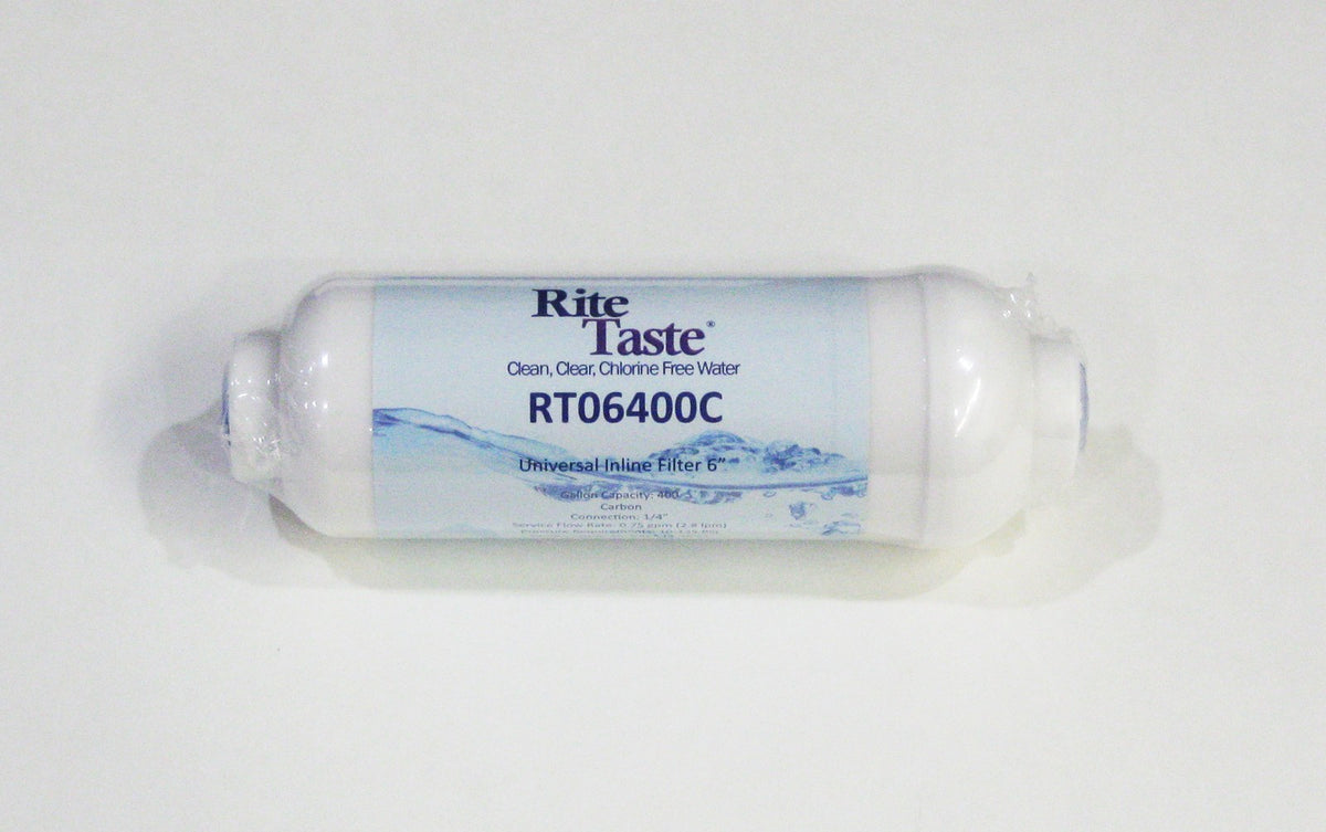 Rite Taste RT06400C 6" Universal Inline Refrigerator Water Filter 1/4" fittings